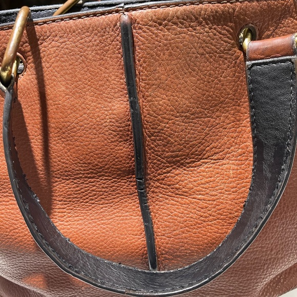 FOSSIL Lane Crossbody Satchel, ZB7471 Large Cognac Brown Color - Picture 9 of 15